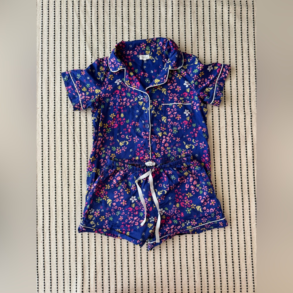 Bedhead Pajamas Women’s Short Sleeve Pajama Set Organic Cotton XS Jungle Cat